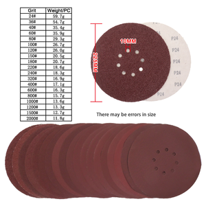 9Inch 225mm 8 Holes Aluminum Oxide Red Hook and Loop Sandpaper <strong>Discs</strong> Flocking <strong>Sanding</strong> <strong>Disc</strong> <strong>for</strong> Polishing Grinding Wood Metal