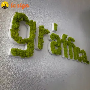 Customized Moss Letter Personalised 3D Moss Logo Sign For Indoor Wall Decoration