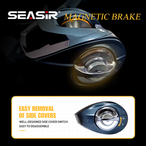 Moulinet Baitcasting de pêche, matériel à la mouche, eau salée, poignée de bouton - Product Image 4