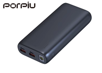 PORPIU Power Bank 20000mAh portabel kecil, Power Bank luar ruangan pengisian cepat pd25,5w penjualan laris dengan kapasitas tinggi