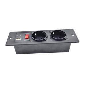 Norme européenne prise de bureau intégrée <span class=keywords><strong>accessoires</strong></span> de meubles bureau chevet bibliothèque USB type-c 5 ports multiprise câble 1.5m - Product Image 4