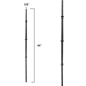 Estilo moderno, 10 Uds., balaustres de hierro de un solo nudillo, Barandilla de escalera de seguridad de hierro forjado negro satinado hueco, Material de acero inoxidable - Product Image 2