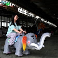 Modèle d'animal en bois et en métal Gecai, éléphant animatronique pour parc d'aventure