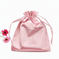 Sac à poussière en satin de soie or Rose, pour cheveux vierges/cadeau/chaussures/emballage cosmétique avec logo personnalisable/taille/couleur