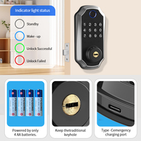 Cerradura Inteligente Biométrica con Huella Dactilar Tuya, Cerradura Digital con Bluetooth y Contraseña, Llave Mecánica para Apartamentos de Alquiler y Dormitorios, Sin Manija