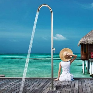 Colonne de douche autoportante extérieure en acier inoxydable SUS304 avec <span class=keywords><strong>mitigeur</strong></span> eau chaude et froide pour jardin, piscine et plage - Product Image 4