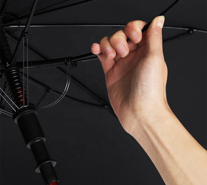 Ombrello da Golf Automatico Grande Diametro 120cm Antivento Protezione UV Rivestimento Nero in Tessuto Pongee 190T per Sole e Pioggia - Product Image 3