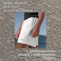 Shorts de sport décontractés pour hommes XMAMLON, en toile tissée double couche imperméable, 100% polyester, respirants, pour la course à pied et la plage
