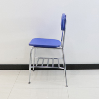 Table et chaises d'école avec panier plat, chaises en plastique dur thermosoudé