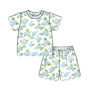 GSSO3638 Ensemble personnalisé pour petite fille active, rose uni, manches courtes, vêtements pour enfants, vente en gros - Product Image 4