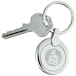 Logo printed Round Perspective Keychain key ring tag key tag chain