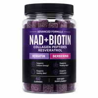 Complément alimentaire anti-âge avancé NAD+ Collagène Peptides Gummy 100g pour adultes, directement de l'usine, emballage personnalisé OEM ODM