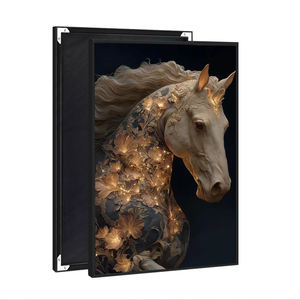 Décoration murale moderne représentant un <span class=keywords><strong>cheval</strong></span> équestre, <span class=keywords><strong>peinture</strong></span> sur toile brillante, floral blanc, <span class=keywords><strong>cheval</strong></span> blanc, affiche d'art, fleur de cristal, art mural baroque représentant un <span class=keywords><strong>cheval</strong></span> - Product Image 1