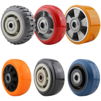 Roue à roulettes en caoutchouc thermoplastique de qualité industrielle 4 5 6 8 pouces Roues à roulettes industrielles élastiques