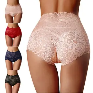 Dropshipping Summer Comfortable Hollow Out Plus Size Lace Ladies Seamless Underwear Sexy Women's Panties