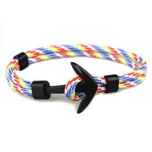 European and American Trend Ship Anchor Man's <b>Bracelet</b> Polyester <b>Rope</b> <b>Bracelet</b> Jewelry Foreign Trade Charm <b>Bracelet</b> - Product Image 2