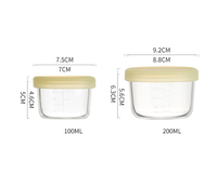 Boîte de rangement alimentaire en silicone platine de qualité alimentaire 100ML 200ML, très transparente, étanche et incassable pour enfants et adultes
