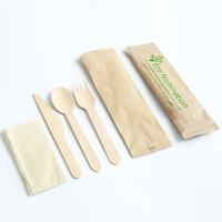 Vente en gros d'usine Ensemble de couverts jetables en bois Ensemble de couverts en bois pour restaurant
