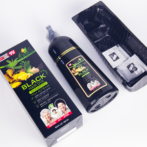 Venta al por mayor gran oferta de color de cabello sin amoníaco permanente 3 en 1 a base de hierbas negro tinte para el cabello champú - Product Image 5