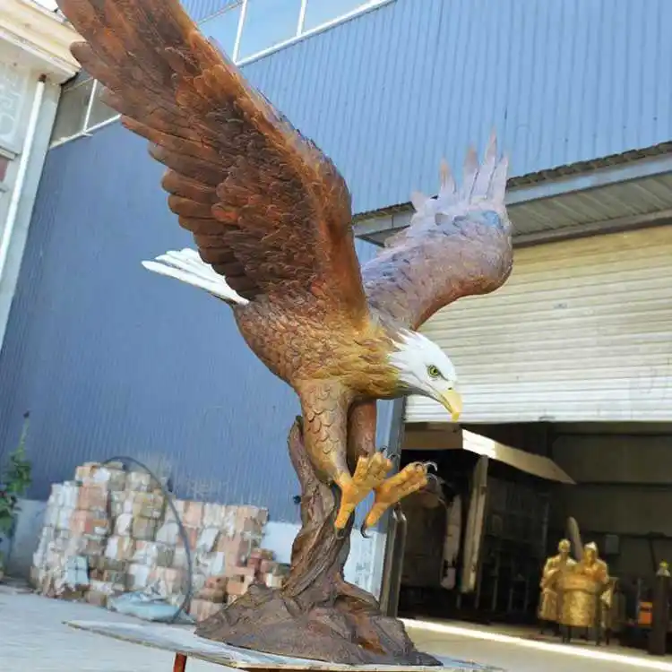 정원 장식 사용자 정의 크기 야생 동물 동상 청동 대형 야외 독수리 동상