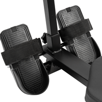 Rameur hydraulique pliable à résistance réglable avec pédale antidérapante pour entraînement à domicile