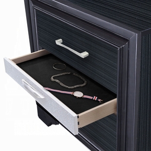 Black Finish <b>Storage</b> <b>Drawers</b> Nightstand Wooden Bedroom Furniture 1pc - Product Image 4