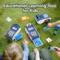 Caisse enregistreuse électronique pour enfants, terminal de paiement interactif avec lumières et sons, jeu d'imitation avec cartes bancaires