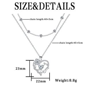 CAIOOCHE Collana con Ciondolo a Cuore MAMA in Ottone di Alta Qualità con Zirconi, Regalo per la Festa della Mamma - Product Image 2