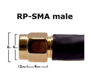 Antenne Coaxial plate RPSMA mâle vers femelle, 300mm, câble <span class=keywords><strong>de</strong></span> porte et fenêtre - Product Image 2