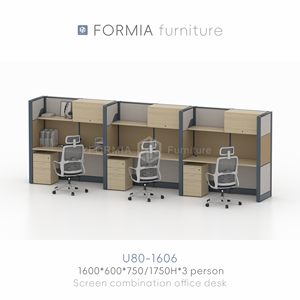 Muebles de Oficina Modernos, Cubículo para Centro de Llamadas, Estación de Trabajo, Mesa de Oficina con Separador, Escritorio para Computadora, Estación de Trabajo Modular para 4 Personas - Product Image 4