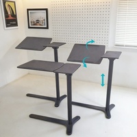 Table d'appoint pliable moderne en métal de qualité hospitalière pour ordinateur portable, avec hauteur réglable, à roulettes, pour salon