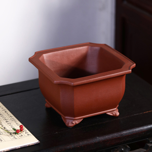 Maceta Cuadrada de Zisha con Esquinas Biseladas, Artesanía de Alta Gama, Cerámica de la Región de Taoxiang - Product Image 3