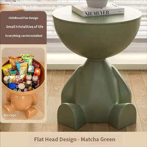 Adorable table basse « Flat Head » |   Petite table d'appoint ronde au design crémeux pour chevet et coin, mobilier de maison - Product Image 6