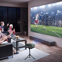 Projecteur intelligent LED Android 9 4K Full HD 1080P pour cinéma maison portable avec son stéréo HIFI 9000 lumens pour téléphone portable et console de jeu