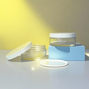 Custom Printed 100g Glass Jar Straight Round Wide Mouth Facial <b>Scrub</b> Cosmetic Glass Jar with Plastic Lid for Face Cream - Product Image 2