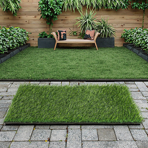 屋外用波型造園人工植物合成カーペット芝生カーペット、耐久性のある屋外用合成芝カーペット - Product Image 1