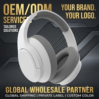 Casque de jeu sans fil OEM ODM avec suppression active du bruit, conception auriculaire, haut-parleur 50 mm, charge rapide, cuir et métal pour PC et mobile