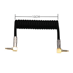 Câble spiralé à ressort 3.5mm TRRS vers TRRS 10CM pour clavier divisé RODE Sc7 par <span class=keywords><strong>VIDEOMIC</strong></span> GO Vidéo Micro-type Micros Câbles de cordon audio - Product Image 3