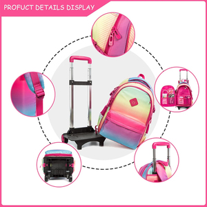 Mochila con Ruedas para Niñas, Mochila Escolar con Ruedas para Niñas, Mochila con Ruedas con Lonchera, <span class=keywords><strong>Maleta</strong></span> de Viaje para Niños - Product Image 5
