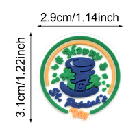 30 pièces/ensemble St Patricks Day PVC trèfle à quatre feuilles breloques de chaussures porte-bonheur décorations de chaussures accessoires ours broches sabot jean