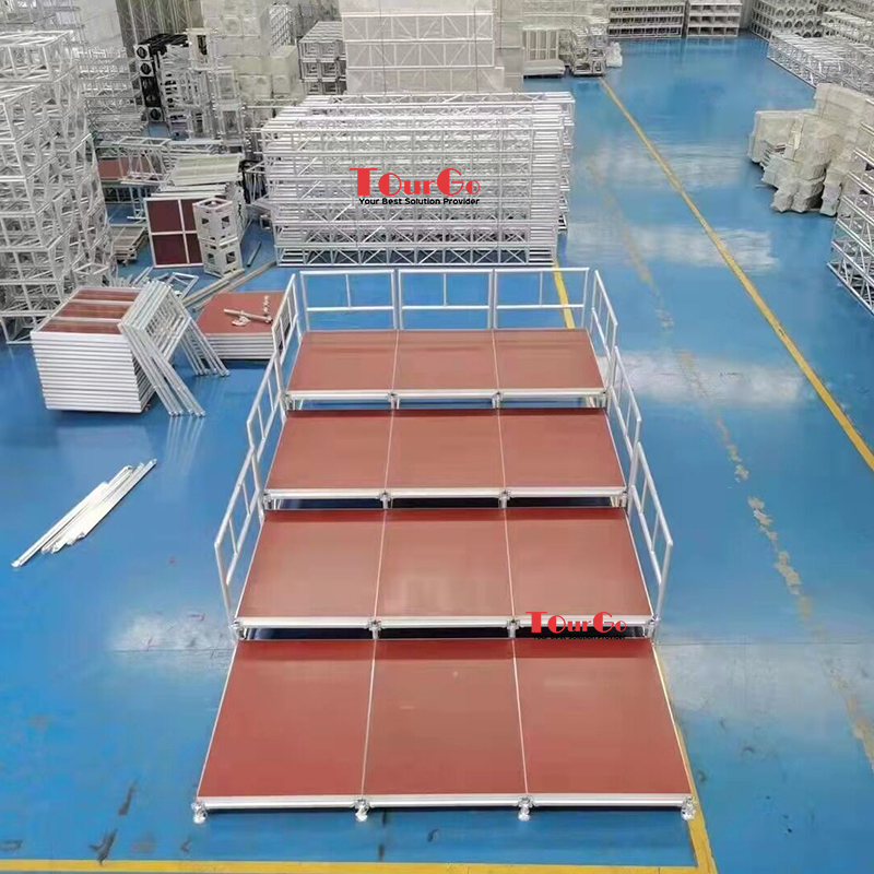 Show Equipment Indoor Outdoor Adjustable Aluminum Mobile Concert Event Roof Truss Staging Platform Portable Stage for Sale