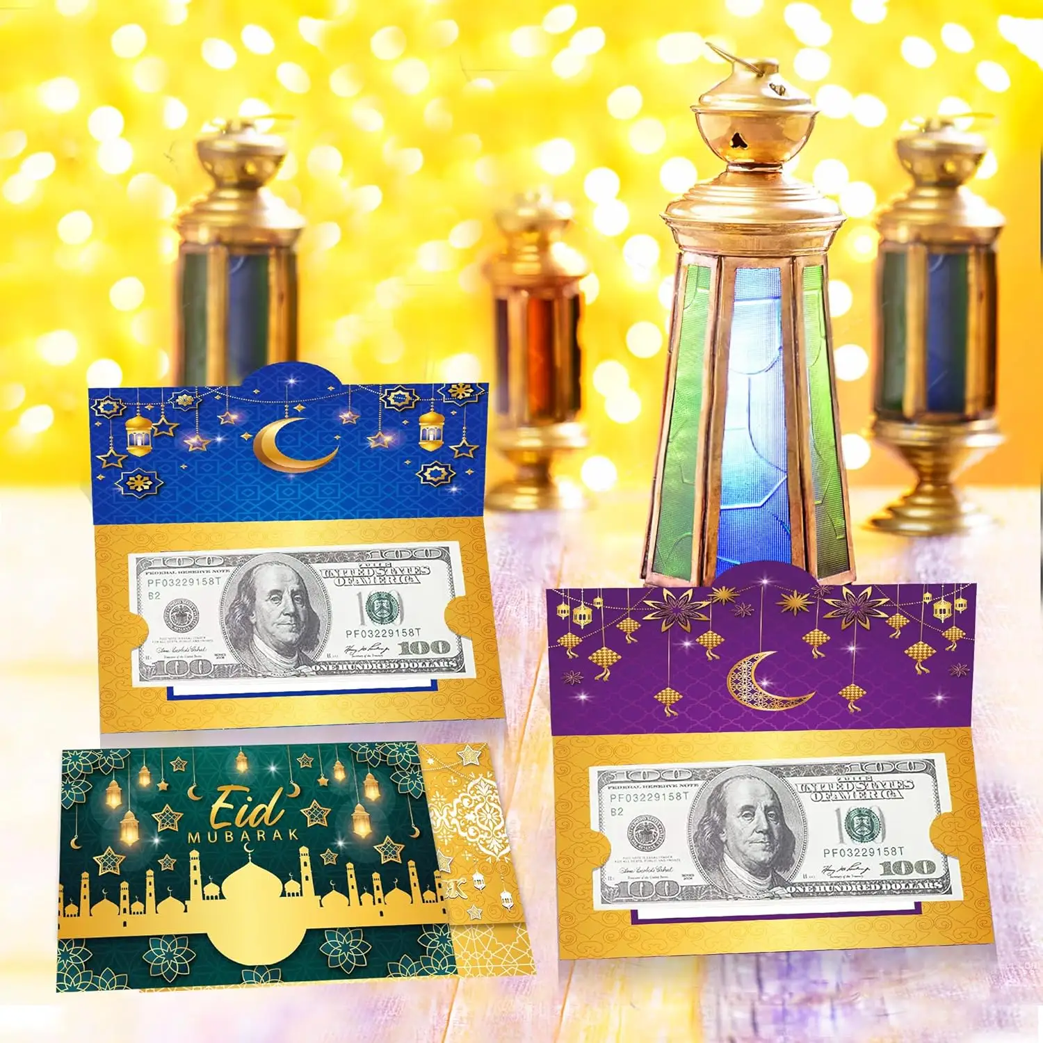 Eid Mubarak Money Envelopes Ramadan Mubarak Cash Folding Envelopes Money Gift Card Holders