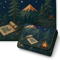Tapis de pique-nique matelassé extra large, imprimé, imperméable, pliable, portable, pour le camping, la plage et les activités de plein air