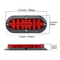 Nouveau feu arrière universel ovale de 6 pouces à 24 LED, étanche IP67, 12V, feu de recul LED, montage en surface, camion, remorque (3 couleurs)
