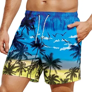 2024 Summer New Men's Shorts Couple Beach Pants 3D Printing Five-point Pants South Beach Swim Shorts Running Swimming Shorts