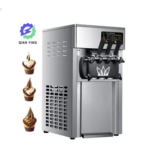 Çin dondurma dükkanı ekipmanları 3 tatlar dondurma makineleri yumuşak kendinden soğutma dondurma yapma makinesi makine fiyatları