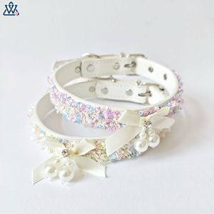 Collier pour animaux de compagnie avec nœud papillon, réglable, en PU, style princesse, élégant, multicolores, pour chien et chat - Product Image 1
