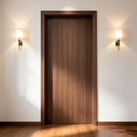 Porte intérieure en bois massif en noyer européen, à âme pleine, étanche, avec revêtement PVC, pour appartements de luxe et chambres d'hôtel