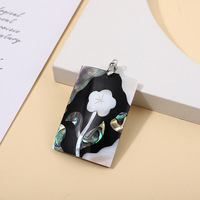 Pendentifs Breloques Coquille d'Abalone, Perles Naturelles en Nacre Noire pour la Fabrication de Bijoux, Perles en Os de Coquillage et Corail
