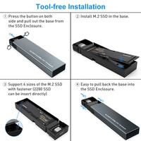 Aluminium Dual Protocol Gen 2 Usb 3.1 M.2 Ssd Externe Harde Schijf Adapter Nvme En Sata Ngff Compatibel M.2 Hdd Behuizing